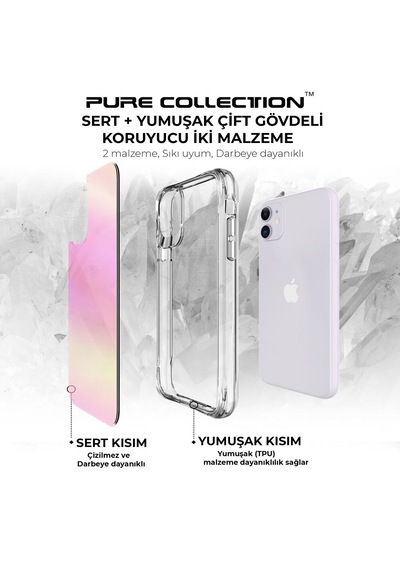 Bix iPhone Uyumlu 11 Pure Rainbow Renk Geçişli Şeffaf Kılıf Çizilmeye Dayanıklı Darbe Emici Parmak İzi Önleyici Pembe Bix iPhone Uyumlu 11 Pure Rainbow Renk Geçişli Şeffaf Kılıf Çizilmeye Dayanıklı Darbe Emici Parmak İzi Önleyici Pembe