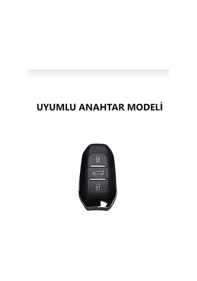 Gma Keys Peugeot 208 308 508 2008 3008 5008 Rifter Nano Anahtar Kılıfı Siyah Gümüş Silver Renk 1.ci Kalite