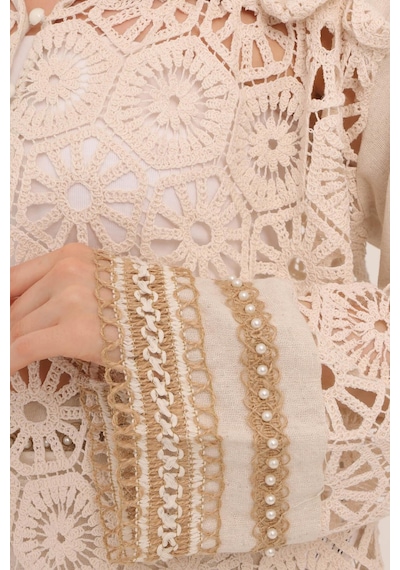 Fashion Cocktail Romantik Kore Tarzı İnci Brode İşçilikli Dantel Zarif Yelek Pantolon Ham Keten Bohem Takım Bej Fashion Cocktail Romantik Kore Tarzı İnci Brode İşçilikli Dantel Zarif Yelek Pantolon Ham Keten Bohem Takım Bej