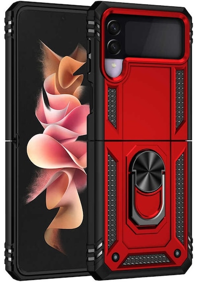 Galaxy Z Flip 3 Kilif Zore Vega Yüzüklü Standli Zirh Kilif 526699717