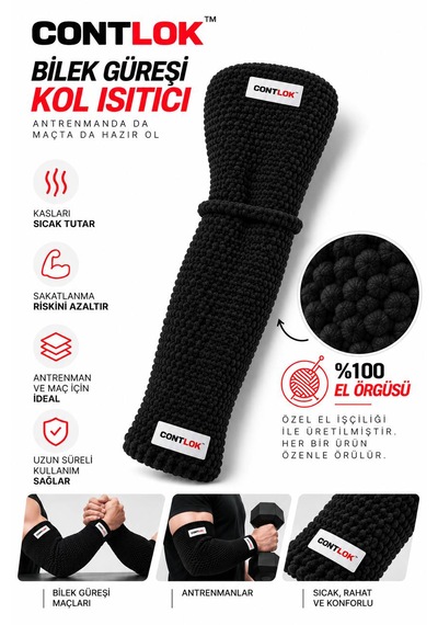 Bilek Güreşi Kol Isıtıcı Ön Kol Dirsek Isıtıcı / Arm Warmer Siyah