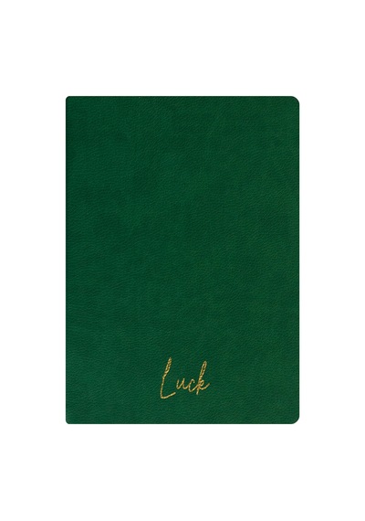 Luck Defter - Dokulu Thermo Sert Kapak - Çizgisiz 192 Sayfa 15x21,3cm - Yeşil Çok Renkli