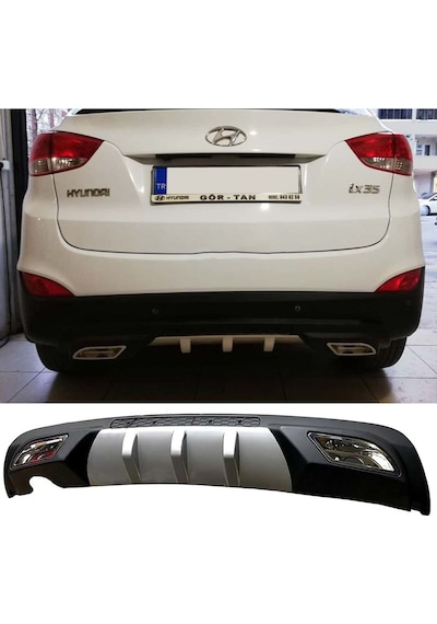 Hyundai İx35 Difüzör Difizör Gri + Kare Egzoz Görünüm C Tip Uyumlu