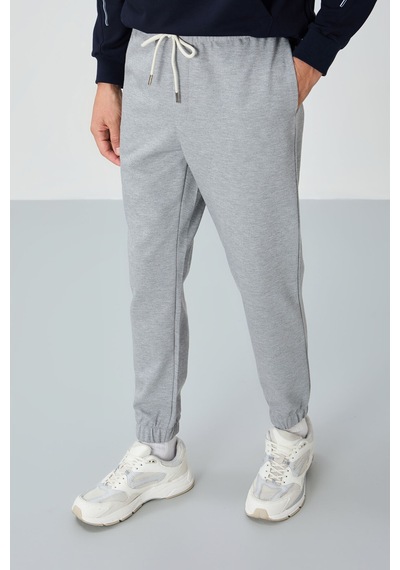 Tommy Life Gri Melanj Yüzeyi Dokulu Standart Fit Erkek Eşofman Alt - 82156 GB MELANJ