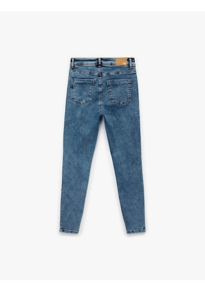 Koton Yüksek Bel Skinny İndigo Kadın Jean Pantolon 6wal40026md Indigo