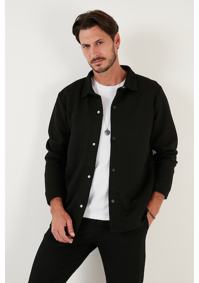 Buratti Fitilli Çıtçıtlı Relaxed Fit Erkek Gömlek 5905510 Siyah