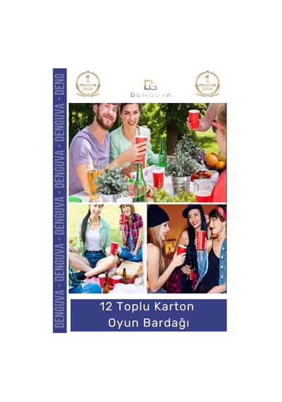 Oyunbardağı Renkli Büyük Boy Bira Kupası Karton Set Eğlenceli Aktivite Dayanıklı 12 Toplu Oyun Bard Çok Renkli
