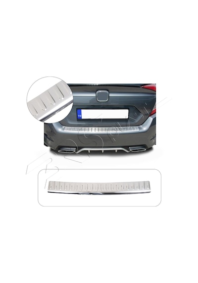 Honda Civic Sedan Uyumlu 2016 Ve Üzeri Krom Arka Tampon Üstü Koruma Paslanmaz Çelik