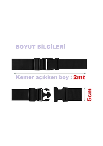 Tarix Valiz Kemeri Uzun Boy ,extra Kilitli Ve Etiketli 2 Adet Siyah