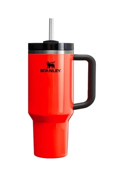 Stanley Quencher Pipetli Termos 1,18 Lt Neon Siyah-turuncu Turuncu