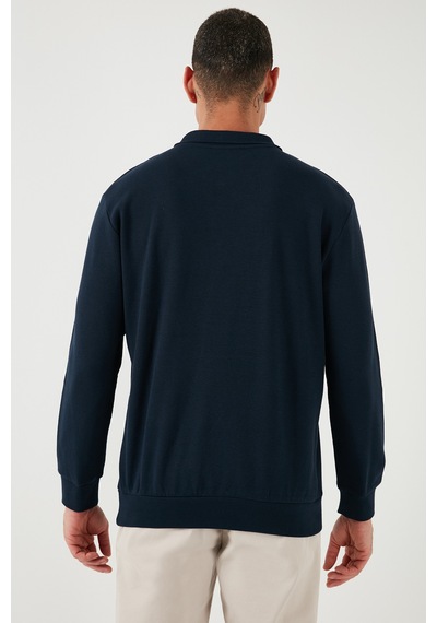 Buratti Pamuklu Regular Fit Yarım Fermuarlı Polo Yaka Erkek Sweat 5905805 Indigo Buratti Pamuklu Regular Fit Yarım Fermuarlı Polo Yaka Erkek Sweat 5905805 Indigo