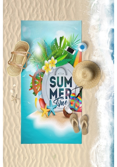 Summer Time Dijital Baskılı 70X150 CM Plaj Havlusu