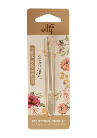 Elly Gold Series Profesyonel Düz Cımbız Kaş Alma Ve Tüy Temizleme Cımbızı