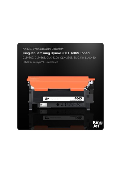 Kingjet Samsung Uyumlu Clt-c406s Standart Kapasiteli Mavi Cyan Çipli Uyumlu  Toner Clx-3300