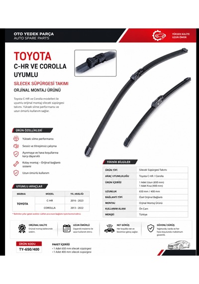Toyota C-hr  Silgi Süpürgesi Takım Chr Silgi Süpğrgesi