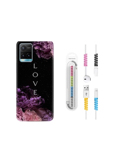 Vivo Y21 Kılıf Kablo Koruyuculu Love Flow 1664