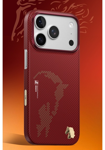 Apple Uyumlu iPhone 17 Pro Blaze Steed Aramid Fiber Magsafe Premium Manyetik Kılıf Şeffaf