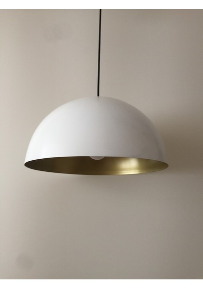 Mylights Beyaz Içi Bakır 40 Cm Metal Sarkıt Avize