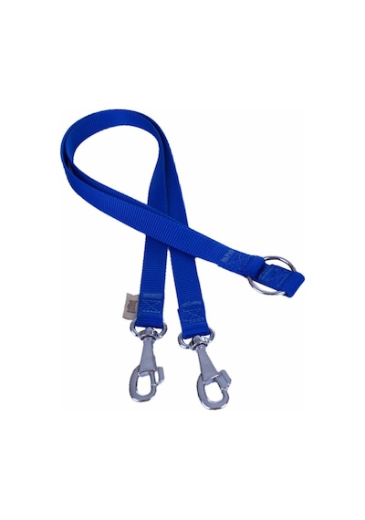 Doggie Dokuma Emniyet Kemerli Köpek Gezdirme Kayışı M 2x70-70cm Mavi