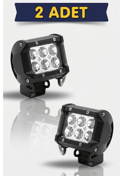 2'li Sıs Lamba Off Road Projektor 10-30v 6 Led Cakarlı Beyaz