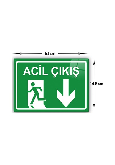 Decorita Cam Yönlendirme Levhası | Acil Çıkış - Güney