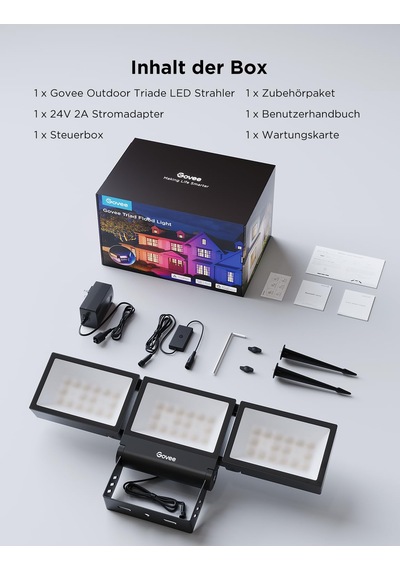 Govee Dış Mekan Triade Led Spot Işığı, 4500lm Sıcak Beyaz Ve Soğuk Beyaz İle Rgbıc Dış Mekan Projektör, Alüminyum Alaşımlı, Ip66 Su Geçirmez, Akıllı Projektör Işıkları Matter, Alexa Ve Google Assistant İle Çalışır Siyah Govee Dış Mekan Triade Led Spot Işığı, 4500lm Sıcak Beyaz Ve Soğuk Beyaz İle Rgbıc Dış Mekan Projektör, Alüminyum Alaşımlı, Ip66 Su Geçirmez, Akıllı Projektör Işıkları Matter, Alexa Ve Google Assistant İle Çalışır Siyah