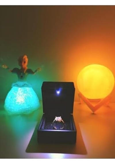 Işıklı Yüzük Kutusu Kalpli Yüzük, Rcb Led Frozen Elsa, 3d Led Küre Gece Lambası Halay Çeken .