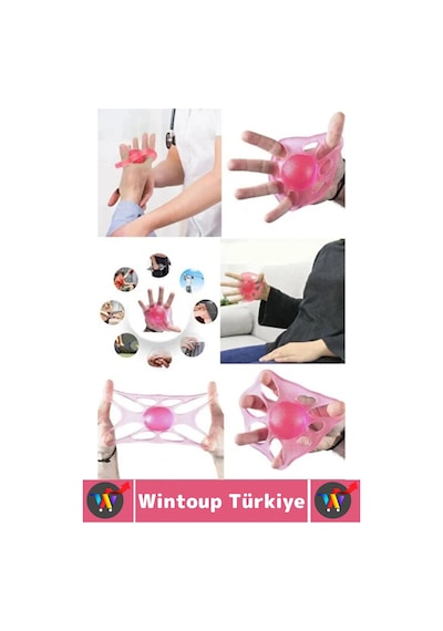 Wintoup Ameliyat Sonrası Fizyoterapi Müzisyen Sporcu El Parmak Bilek Kas Güçlendirici Silikon Egzersiz Aleti Çok Renkli