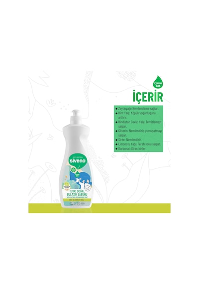 Siveno %100 Doğal Bulaşık Sabunu Bitkisel Elde Bulaşık Sabunu Nemlendirici Vegan 500 ML