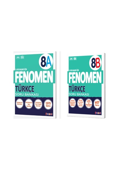 Fenomen 8. Sınıf Türkçe A + B Soru Bankası Seti 2 Kitap Fenomen Y