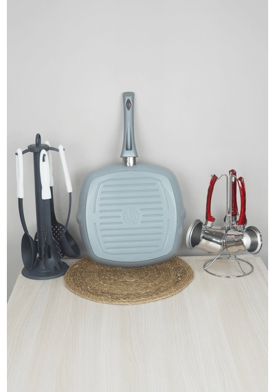 Bonera Seramik 28cm Grill Tava - Gri Gri