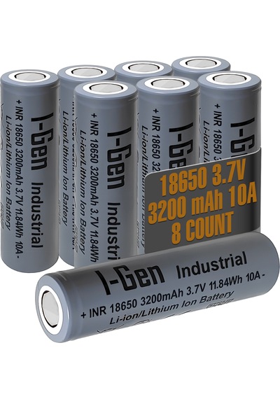 I-gen Industrial E004 Inr 18650 3.7v 3200 Mah 10a 11.84wh Li-ıon Şarjlı Pil Düz Başlı Lityum Pil 8'li Paket I-gen129