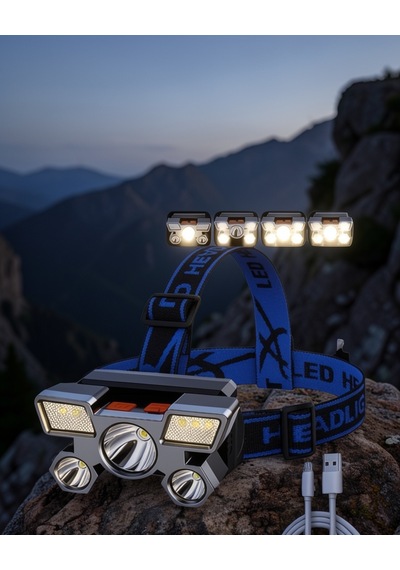 Kafa Lambası 4 Modlu Led Esnek Kafa Bandı Uczhs212lamba1 Çok Renkli
