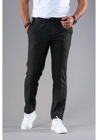 Ecer Beli Lastikli İplikli Regular Fit Kışlık Kumaş Pantolon 001