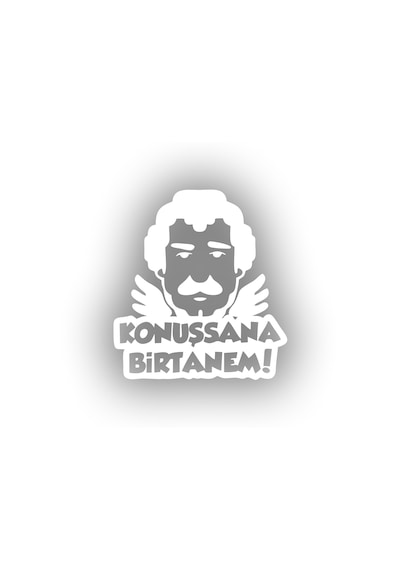 Müslüm Gürses Silüet Araba Sticker 17x17 Cm Beyaz