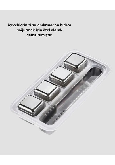 Paslanmaz Metal Buz Küpleri Seti Klipsli Sulandırmadan Soğutma Özellikli Çok Renkli