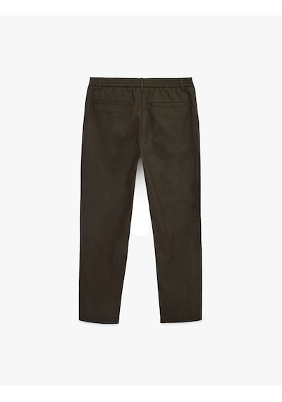 Koton Regular Fit Beli Lastikli Düğmeli Düz Paça Keten Karışımlı Chino Yazlık Pantolon Haki 6sam40003hw Koton Regular Fit Beli Lastikli Düğmeli Düz Paça Keten Karışımlı Chino Yazlık Pantolon Haki 6sam40003hw