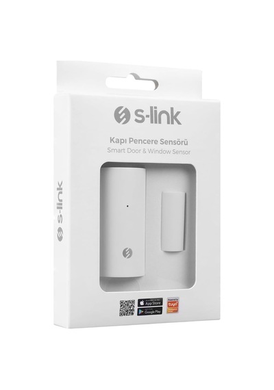 2 Adet Akıllı Kablosuz Kapı Pencere Alarmı S-link Manyetik Wifi Sensör Tuya Uyumlu Sl-eg05
