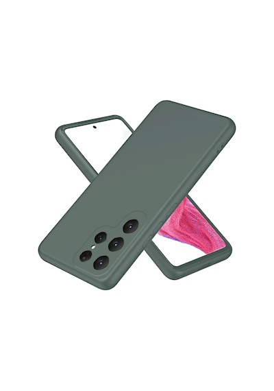 Samsung Uyumlu Galaxy S25 Ultra Kılıf First Silikon - Koyu Yeşil 0.2M-Çok Renkli