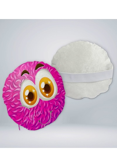Bk Gift Kişiye Özel İsimli Emoji Tasarımlı Yuvarlak Araç Koltuk Yastığı-2