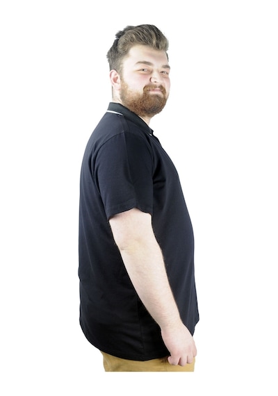 Mode Xl Büyük Beden T Shirt Polo Likralı Süprem Cepli 21558 Siyah 001