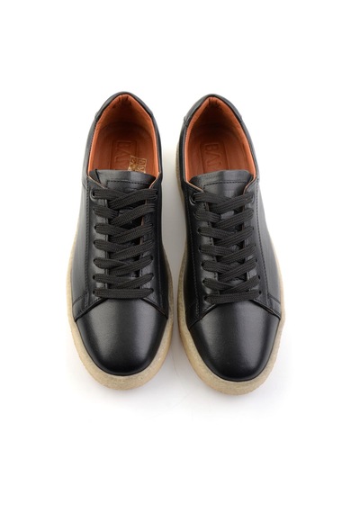 Bambi Siyah Hakiki Deri Erkek Sneaker E01396009903