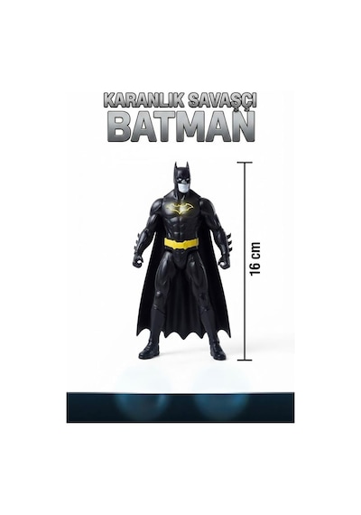 TıfılToys Karanlık Savaşçı Batman Detaylı Işıklı Özellikli 16 Cm Koleksiyon Figürü Oyuncak