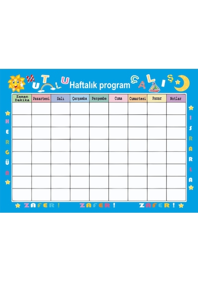 Pvs Sticker Haftalık, Aylık Program, Çalışma Planlayıcısı & Okul Ders Planı Takvimi,kalem Hediyeli Çok Renkli