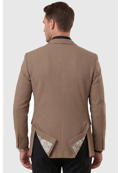 Deepsea Erkek Kahve Dokulu Desenli İtalyan Kesim Blazer Ceket Slim Fit Çift Düğme Ceket 2600817 Kahverengi Deepsea Erkek Kahve Dokulu Desenli İtalyan Kesim Blazer Ceket Slim Fit Çift Düğme Ceket 2600817 Kahverengi