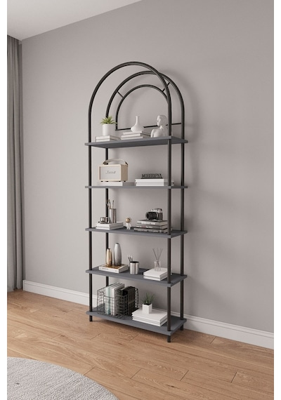 Çevir Kur Antrasit Bohem Kitaplık Çok Amaçlı, 5 Raflı, Dekoratif Dolap 199x71x29 Cm Antrasit Çevir Kur Antrasit Bohem Kitaplık Çok Amaçlı, 5 Raflı, Dekoratif Dolap 199x71x29 Cm Antrasit