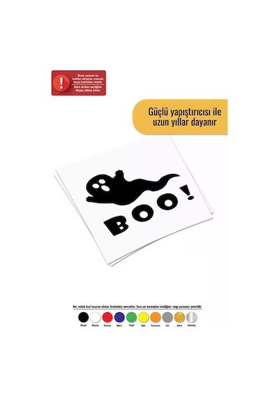 Boo Uçan Hayalet - Araç, Oto, Laptop, Duvar Uyumlu Sticker 60 60 Cm