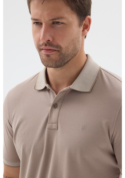 Camel Polo Yaka Pike Kısa Kol Slim Fit %100 Pamuk Tişört 1011260171