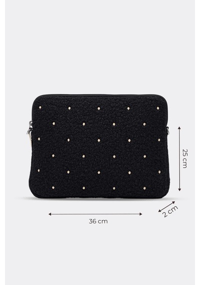 Mussen Puantiyeli Laptop Kılıfı 13" & 14" İnç Uyumlu Siyah