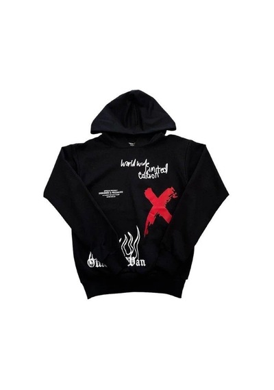 Mon Cherry Erkek Çocuk Kapüşonlu Limited Edition Sweatshirt-14684 Siyah